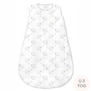 Muslin zzZipMe Sack - Little Lambs, Sterling